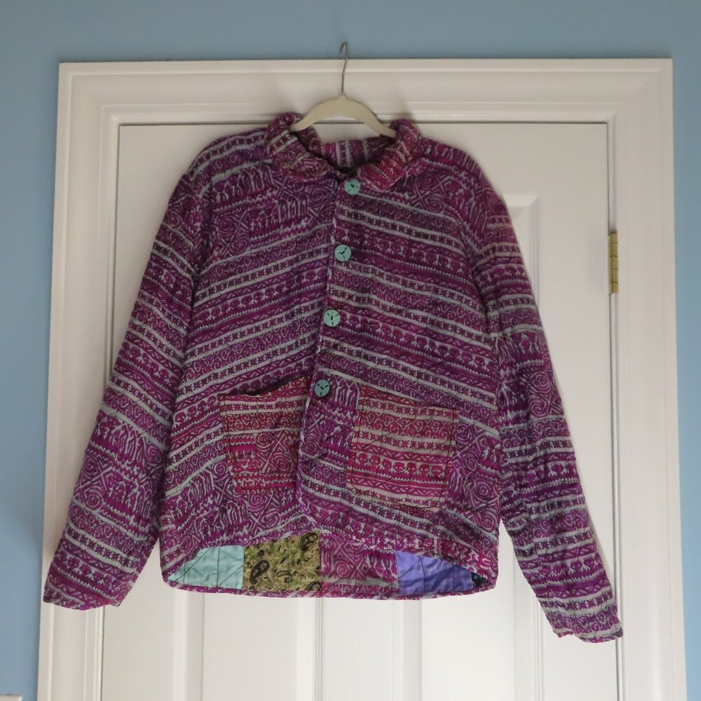 NWT Allure Reversible Colorful Patchwork Jacket P… - image 3